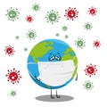 ÃÂ·ÃÂµÃÂ¼ÃÂ»ÃÂ ÃÂ¿ÃÂ»ÃÂ°Ãâ¡ÃÂµÃâ ÃÂºÃÂ¾ÃÂ¿ÃÂ¸ÃÂThe sad face of the globe. coronavirus. Sick planet